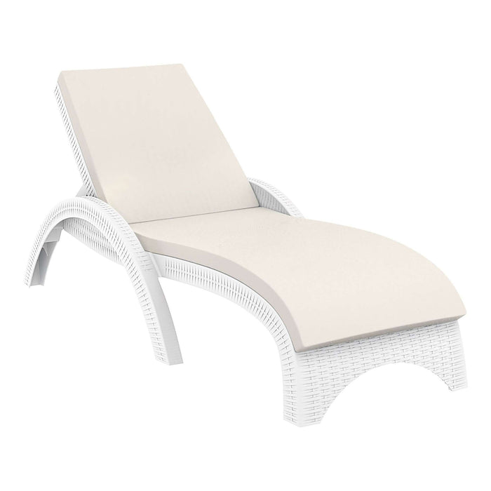 Siesta Fiji Sun Lounger - White with Beige Cushion