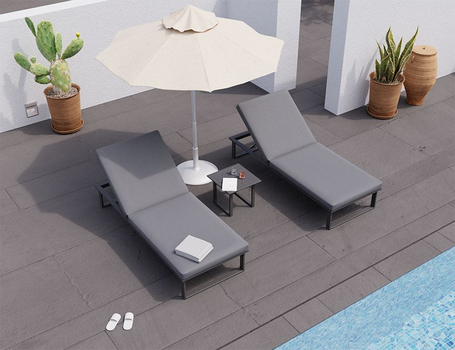 Serra Sun Lounge - Charcoal - Single