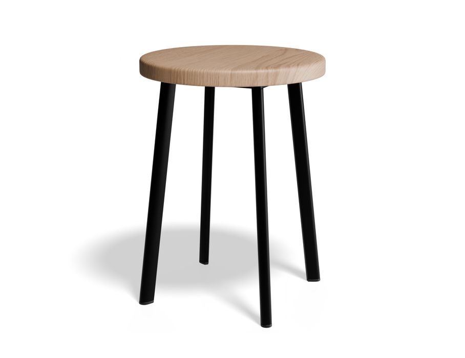 Atlas Low Stool - Black - Natural Seat