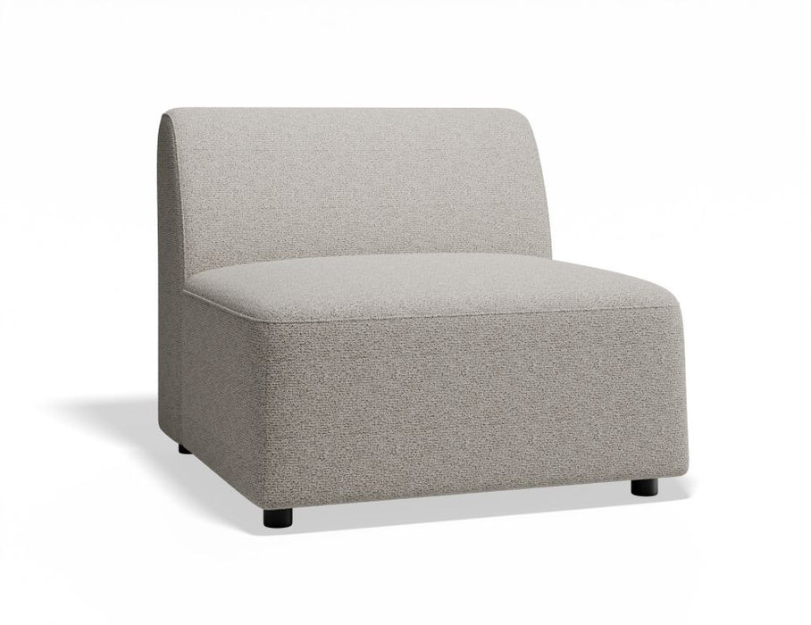 Atticus Modular Sofa Section - Armless - Oyster Grey Fabric