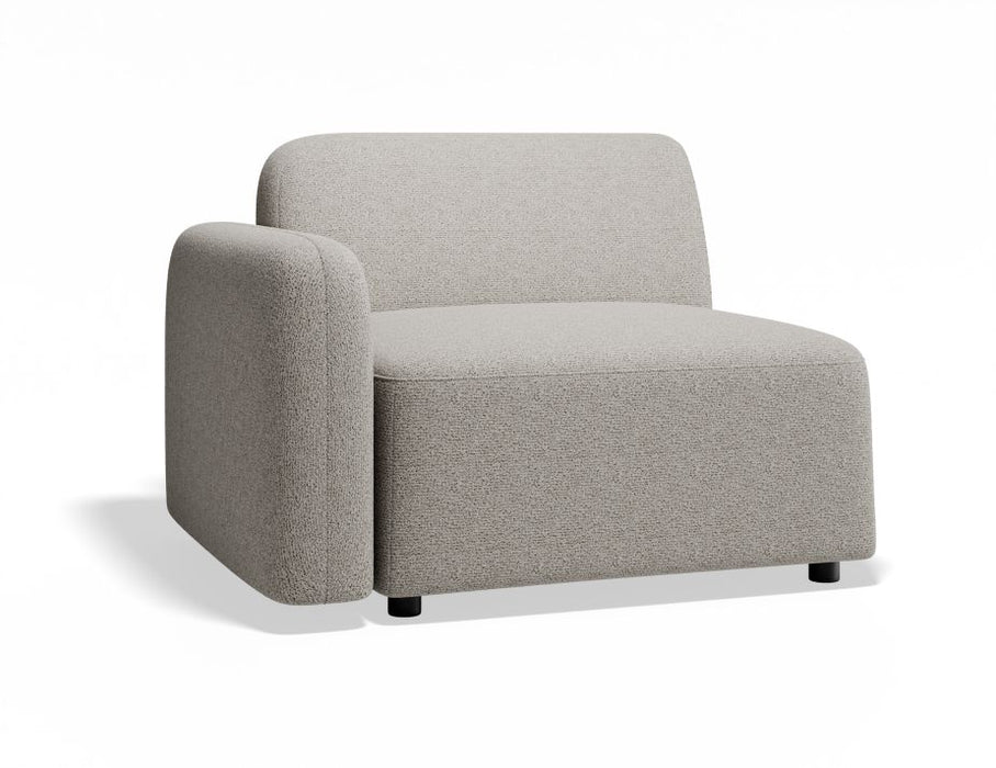 Atticus Modular Sofa Section - Left Arm - Oyster Grey Fabric