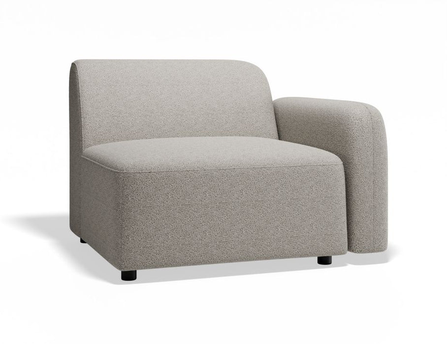 Atticus Modular Sofa Section - Right Arm - Oyster Grey Fabric