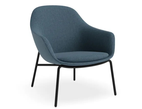 Core Lounge Chair - 4 Post Base - Blue, Metal