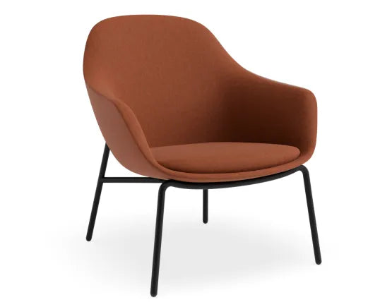 Core Lounge Chair - 4 Post Base - Terracotta Brown, Metal