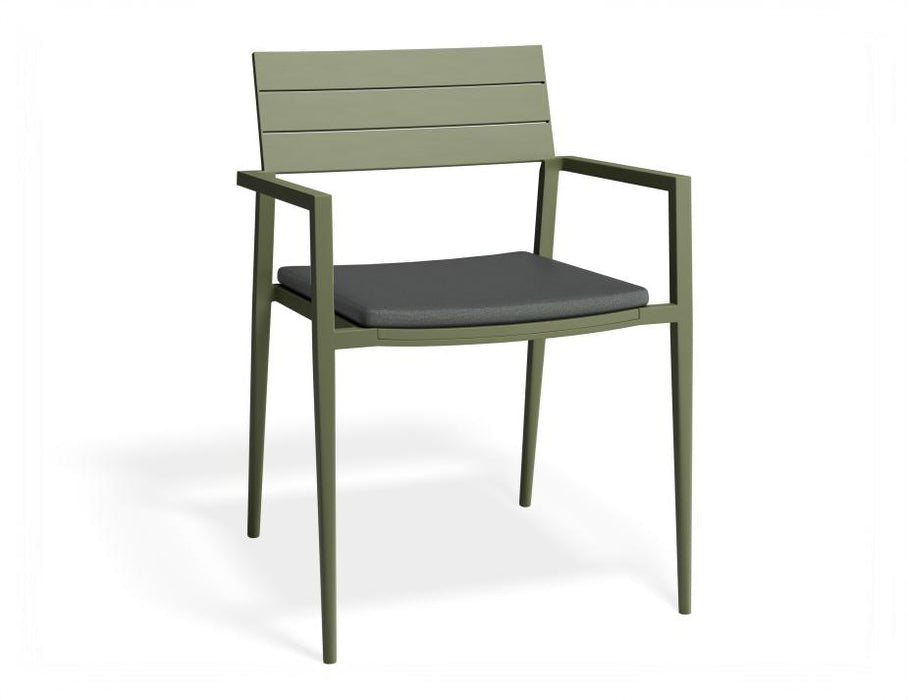 Halki Chair - Outdoor - Green - Chair with Dark Grey Cushion