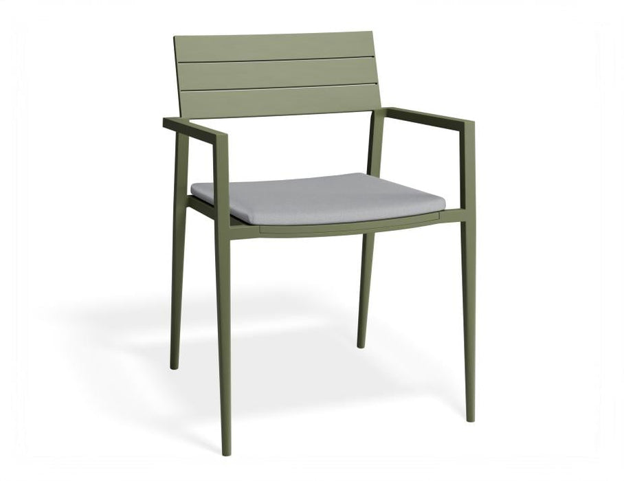 Halki Chair - Outdoor - Green - Chair with Light Grey Cushion