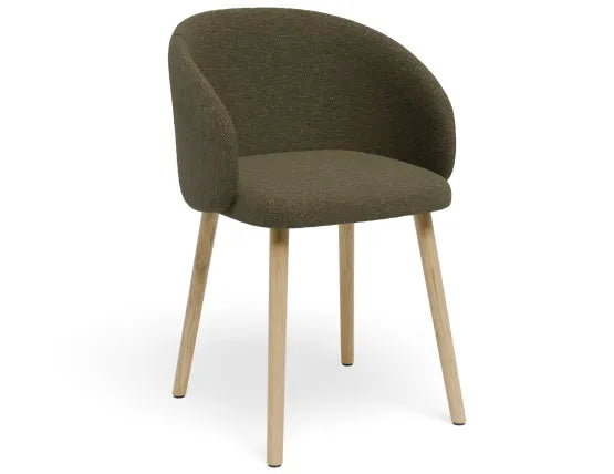 Henley Dining Chair - Timber Legs - Forest Green Fabric