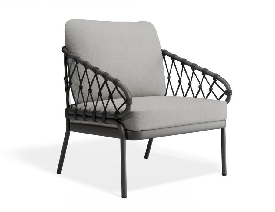 Kara Lounge Chair - Outdoor - Single - Charcoal - Granite Grey Cushions, Fabric, Metal