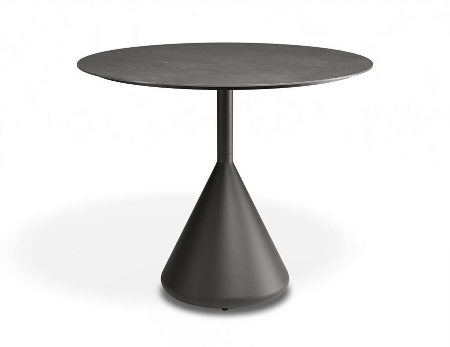 Kora Cafe Table 90cm Dia - Outdoor - Charcoal - Basalt Ceramic Top