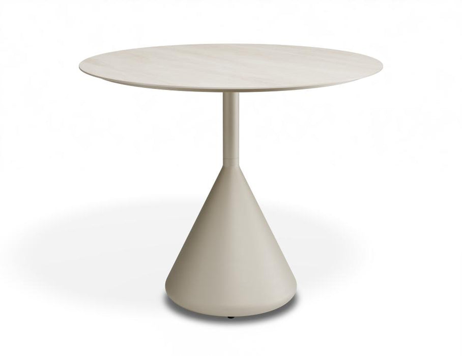 Kora Cafe Table 90cm Dia - Outdoor - Latte - Dune Ceramic Top