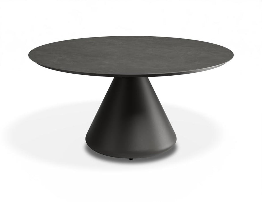 Kora Coffee Table 90m Dia - Outdoor - Charcoal - Basalt Ceramic Top