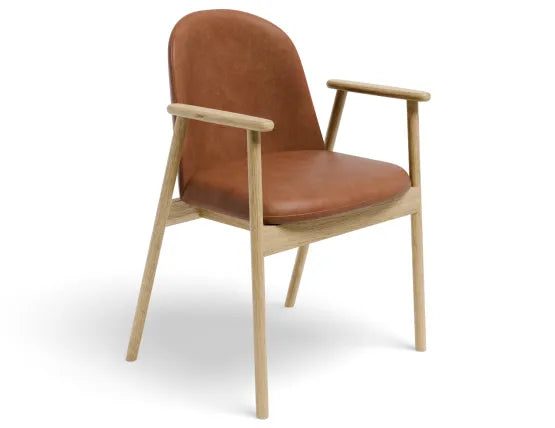 Lina Armchair - Natural - Retro Brandy PU