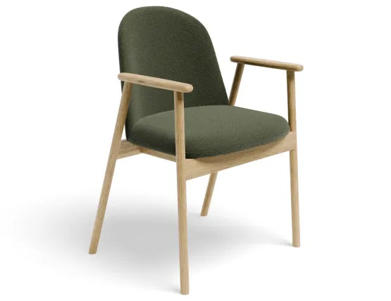Lina Armchair - Natural - Hunter Green Fabric