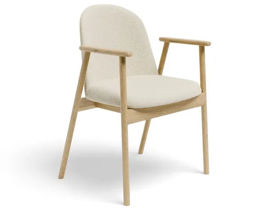 Lina Armchair - Natural - Ivory Cream Fabric