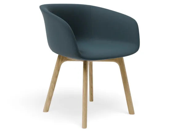 Lonsdale Armchair - Natural - Blue Fabric