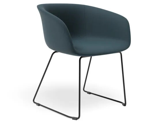 Lonsdale Armchair - Sled - Blue Fabric