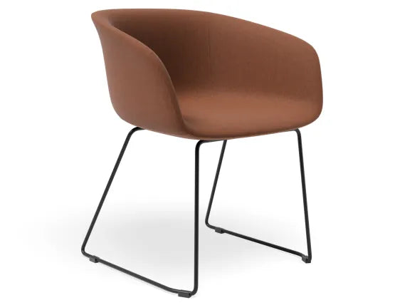 Lonsdale Armchair - Sled - Terracotta Brown Fabric