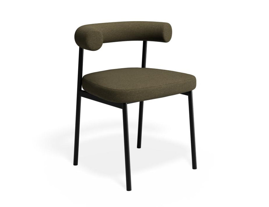 Marlowe Dining Chair - Black Legs - Forest Green Fabric