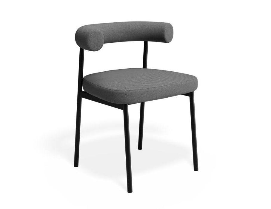 Marlowe Dining Chair - Black Legs - Soho Grey Fabric