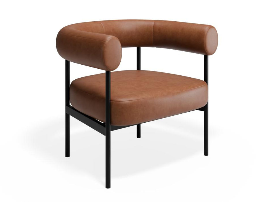 Marlowe Occasional Chair - Black Legs - Retro Brandy PU