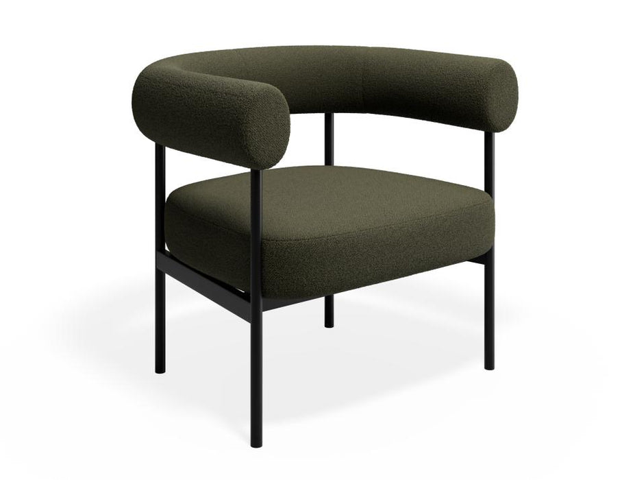 Marlowe Occasional Chair - Black Legs - Hunter Green Fabric