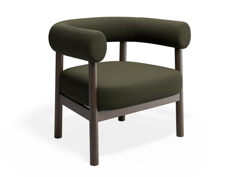 Marlowe Occasional Chair - Smoked Oak Legs - Hunter Green Fabric