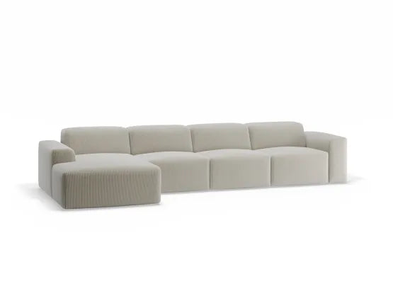 Monaco Sofa - Config D with Left Chaise - Custom Upholstered - Category A Upholstery, Wood, 371cm W
