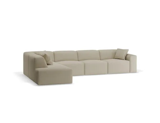 Monaco Sofa - Config F with Left Open End - Custom Upholstered - Category A Upholstery, Wood, 374cm W