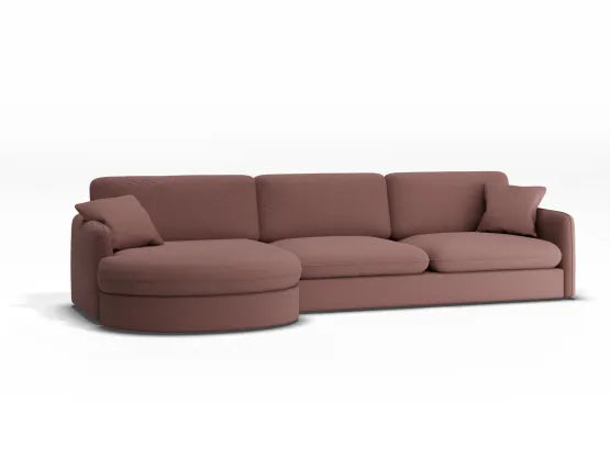 Monte Sofa with Left Chaise - 3 Seater - Custom Upholstered - Small - Category A Upholstery, Wood, 310cm W