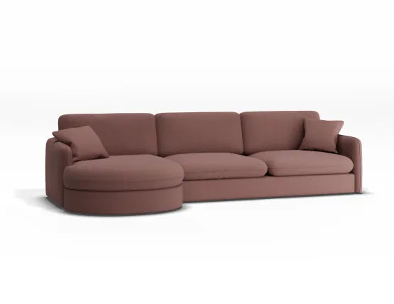 Monte Sofa with Left Chaise - 3 Seater - Custom Upholstered - Small - Category A Upholstery, Wood, 310cm W
