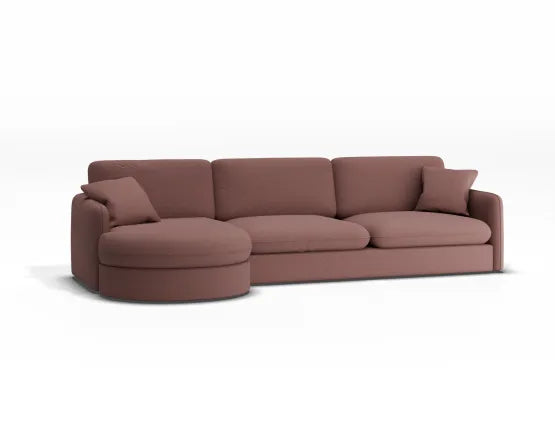 Monte Sofa with Left Chaise - 3 Seater - Custom Upholstered - Small - Category A Upholstery, Wood, 310cm W