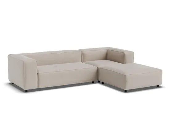 Nolia Modular Sofa - 3 Seater with Ottoman - Beige - 3 Seater with Right Ottoman, 104cm W