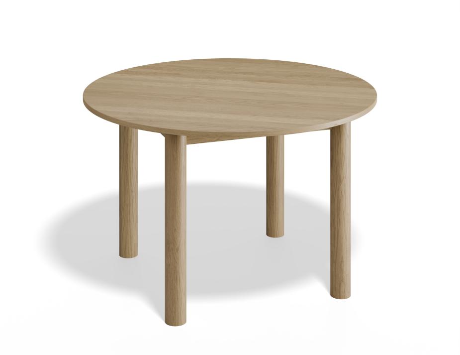 Nordica Round Dining Table - Solid Oak - 120cm, Natural