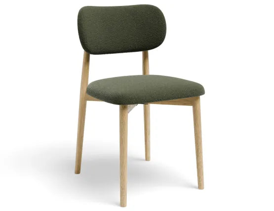 Oskar Dining Chair - Natural - Hunter Green Fabric