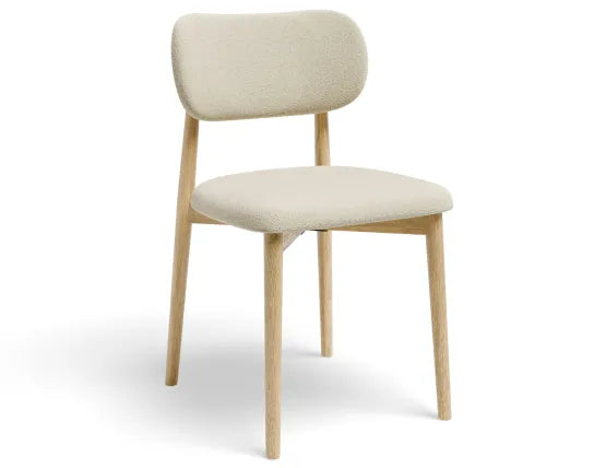 Oskar Dining Chair - Natural - Ivory Cream Fabric
