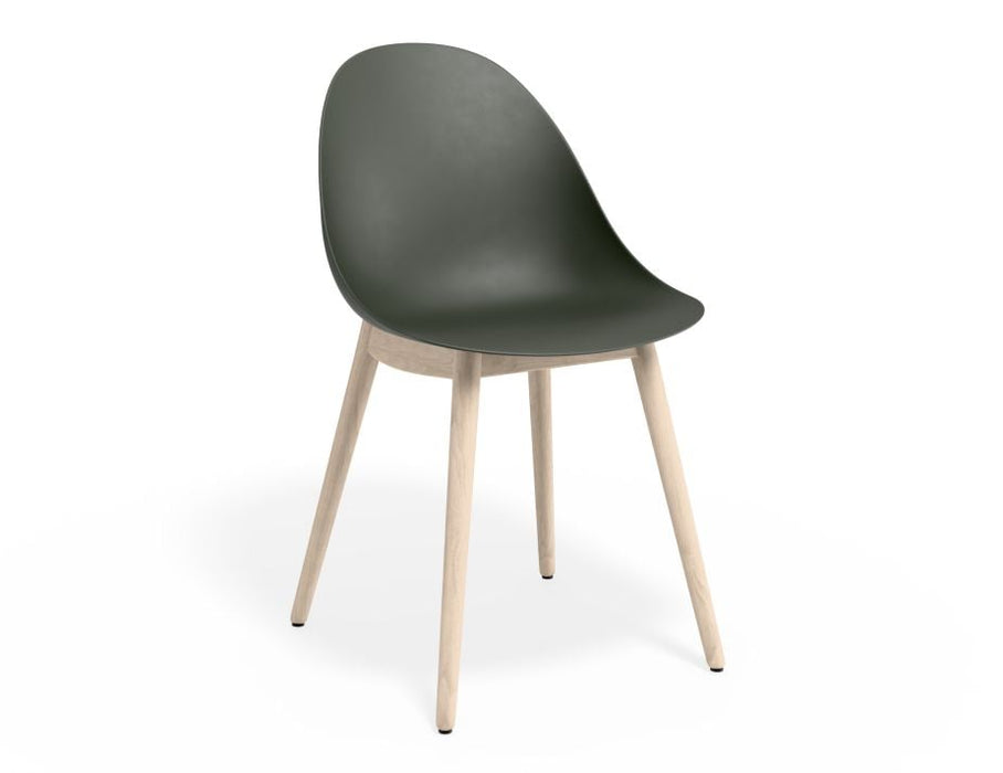 Pebble Chair Olive Green with Shell Seat - Natural Beechwood Base