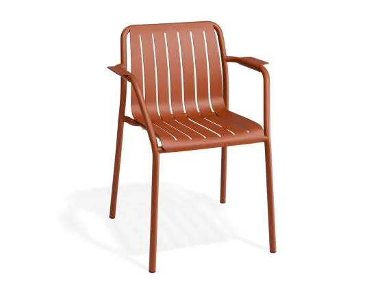 Roku Armchair - Outdoor - Papaya - Chair with Husk Cushion, Aluminium