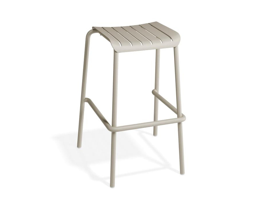 Roku Backless Bar Stool - Outdoor - Latte