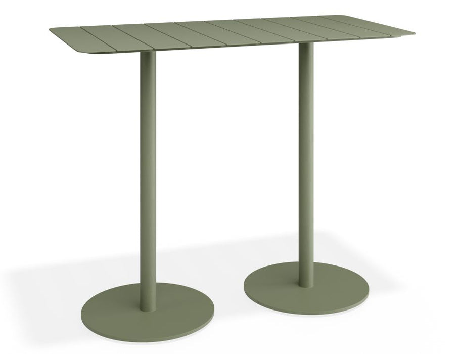 Roku Rectangle High Bar Table - Outdoor - Matte Green