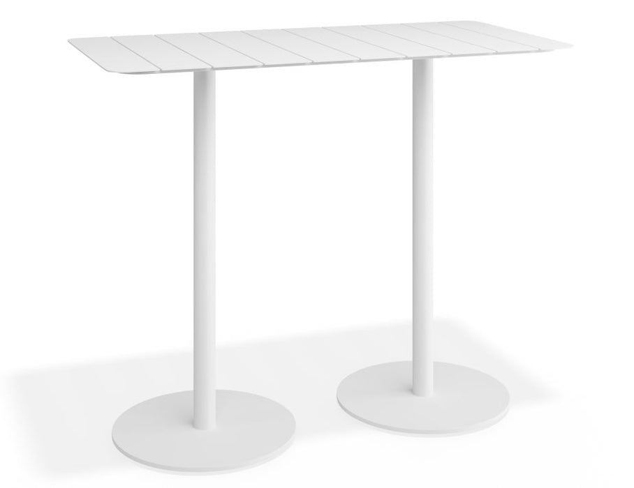 Roku Rectangle High Bar Table - Outdoor - White