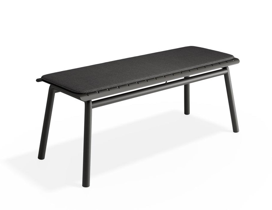 Roku Bench 120cm - Outdoor - Charcoal - Bench with Granite Grey Cushion