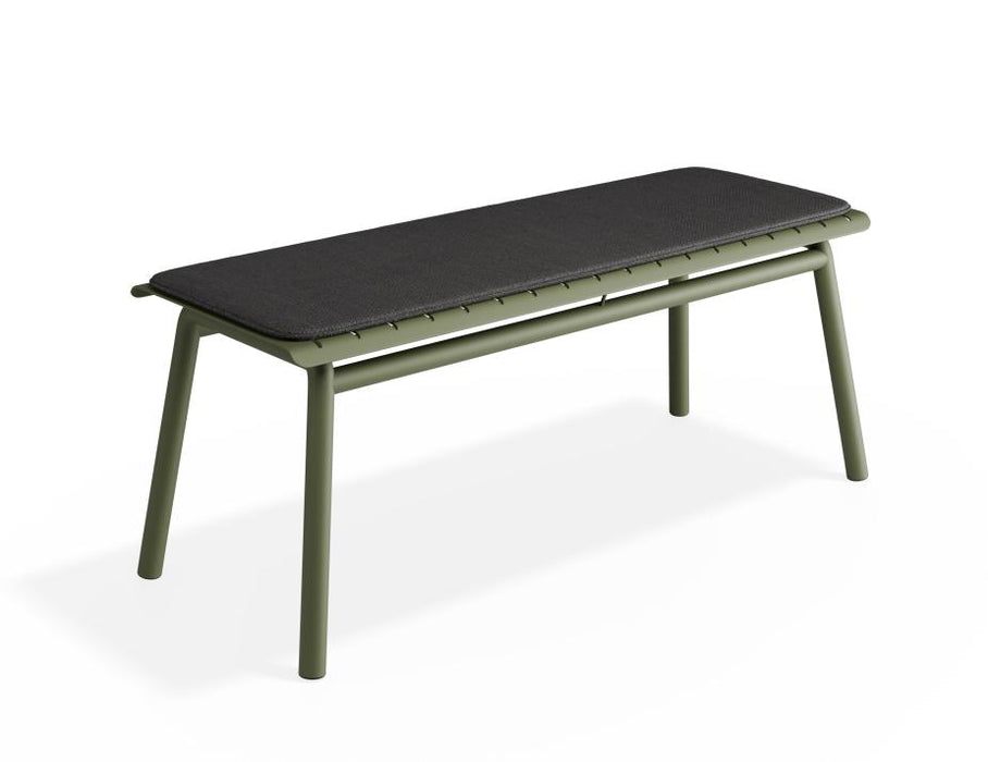 Roku Bench 120cm - Outdoor - Eucalyptus Green - Bench with Granite Grey Cushion