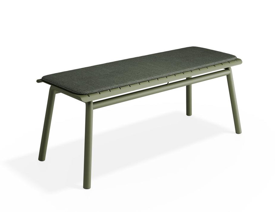 Roku Bench 120cm - Outdoor - Eucalyptus Green - Bench with Green Cushion