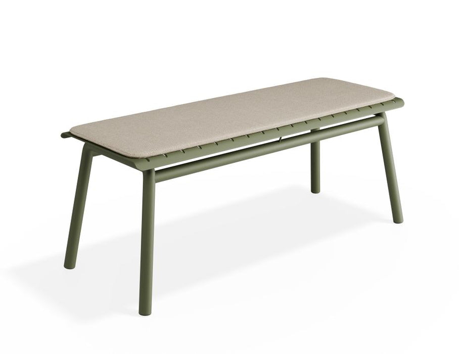 Roku Bench 120cm - Outdoor - Eucalyptus Green - Bench with Husk Cushion