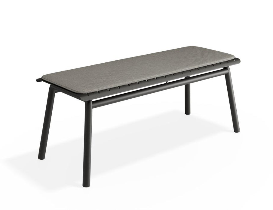 Roku Bench 120cm - Outdoor - Charcoal - Bench with Sandy Grey Cushion