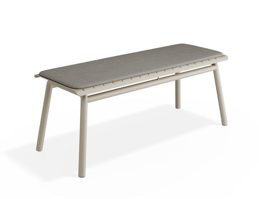 Roku Bench 120cm - Outdoor - Latte - Bench with Sandy Grey Cushion