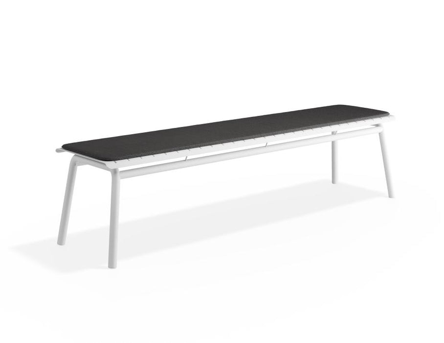 Roku Bench 190cm - Outdoor - White - Bench with Granite Grey Cushion