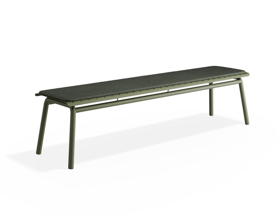 Roku Bench 190cm - Outdoor - Eucalyptus Green - Bench with Green Cushion