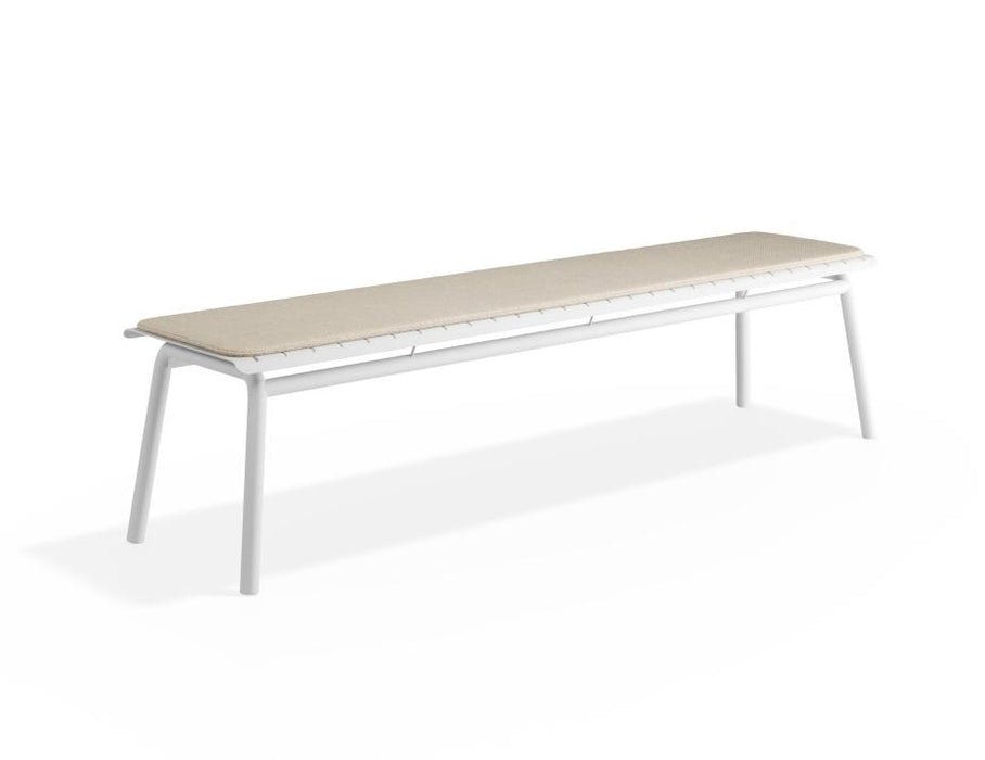 Roku Bench 190cm - Outdoor - White - Bench with Husk Cushion