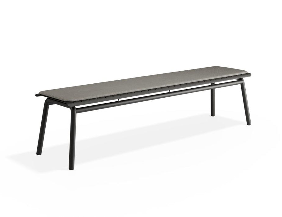 Roku Bench 190cm - Outdoor - Charcoal - Bench with Sandy Grey Cushion